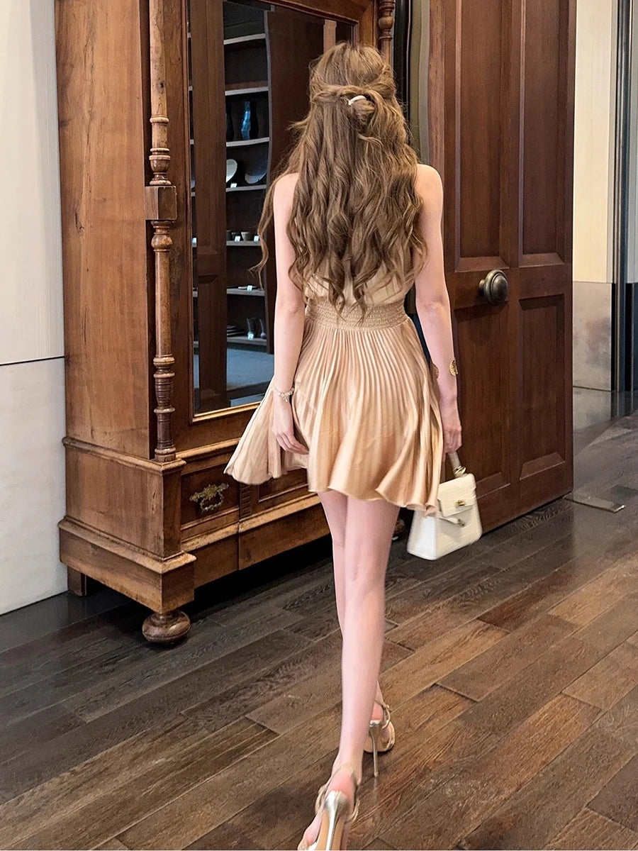 chic robe de soirée dorée
