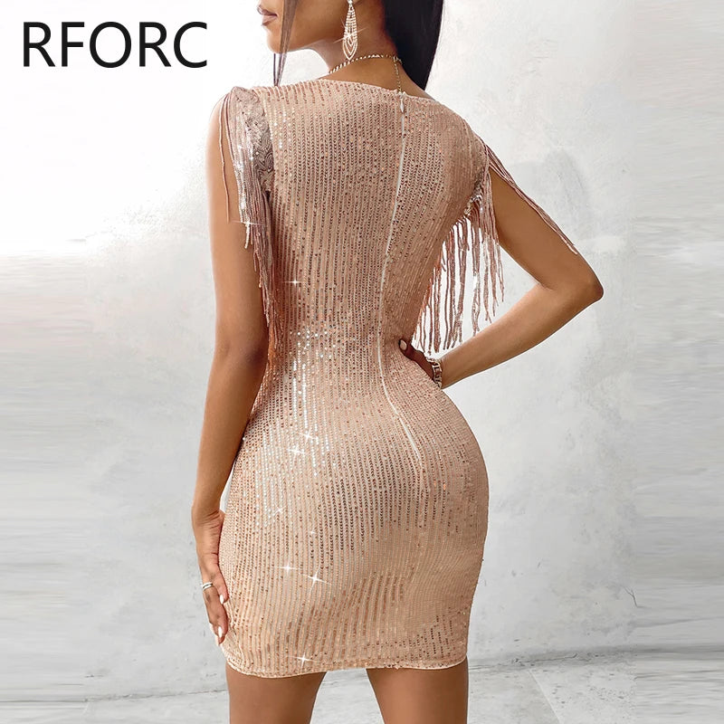 robe a paillette doré