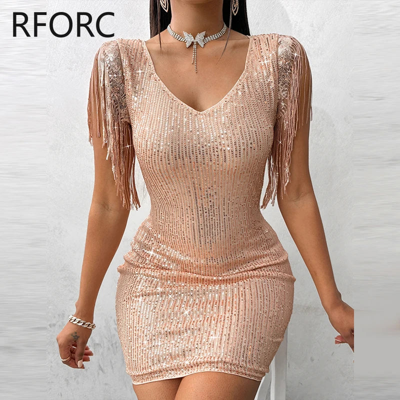 robe a paillette doré