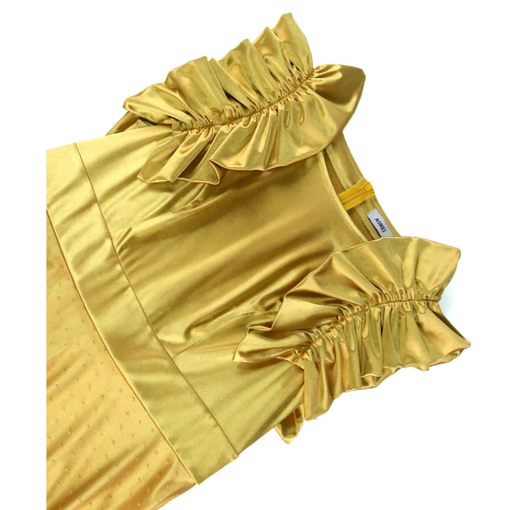 robe ceremonie dorée