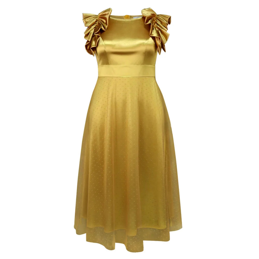robe ceremonie dorée