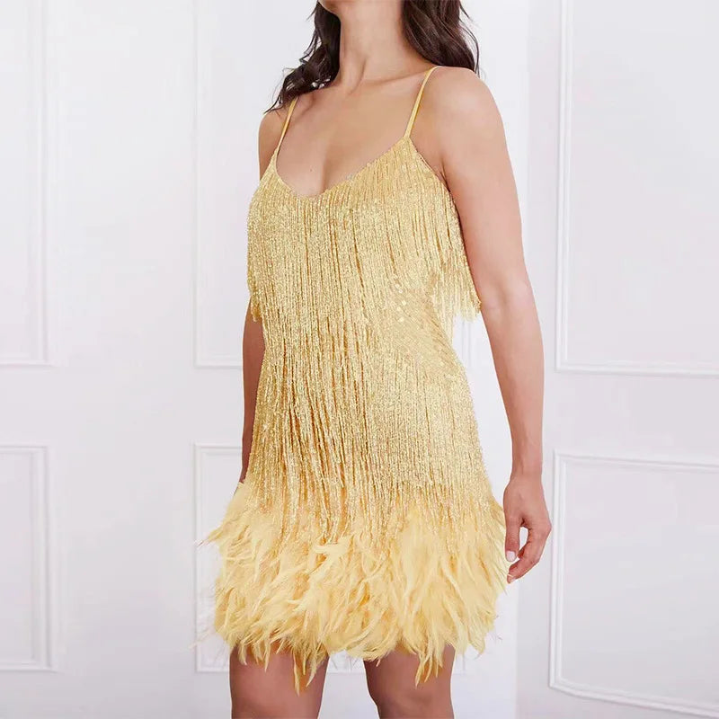 robe charleston dorée