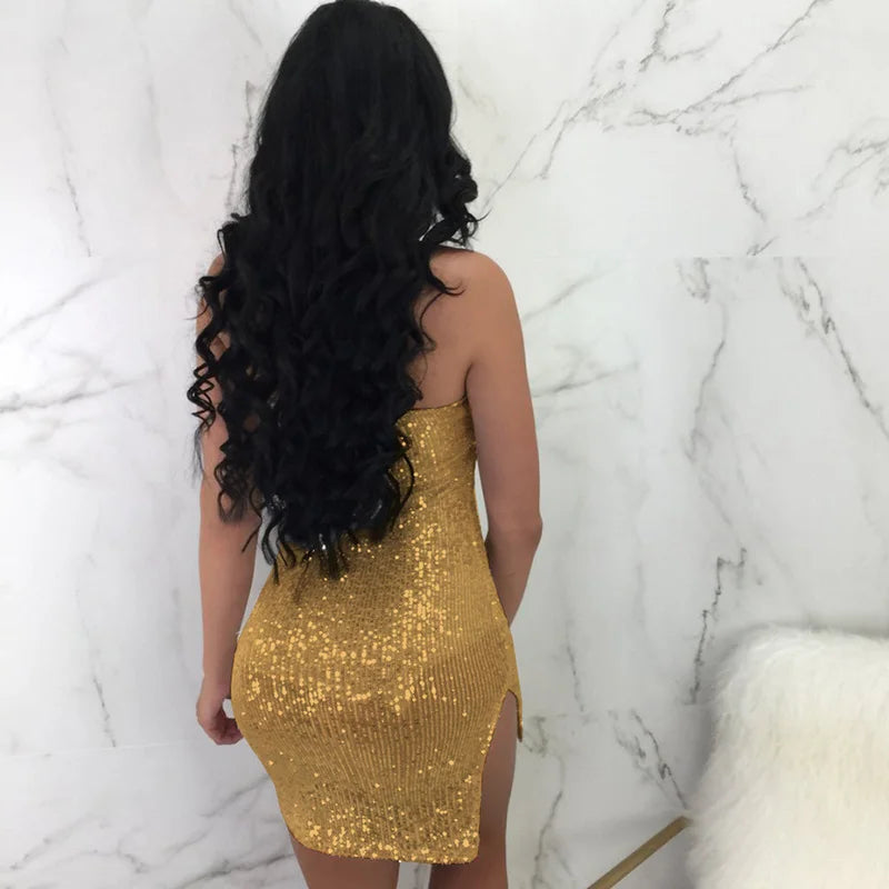 robe courte doré