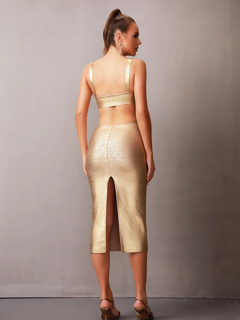 robe de cocktail dorée