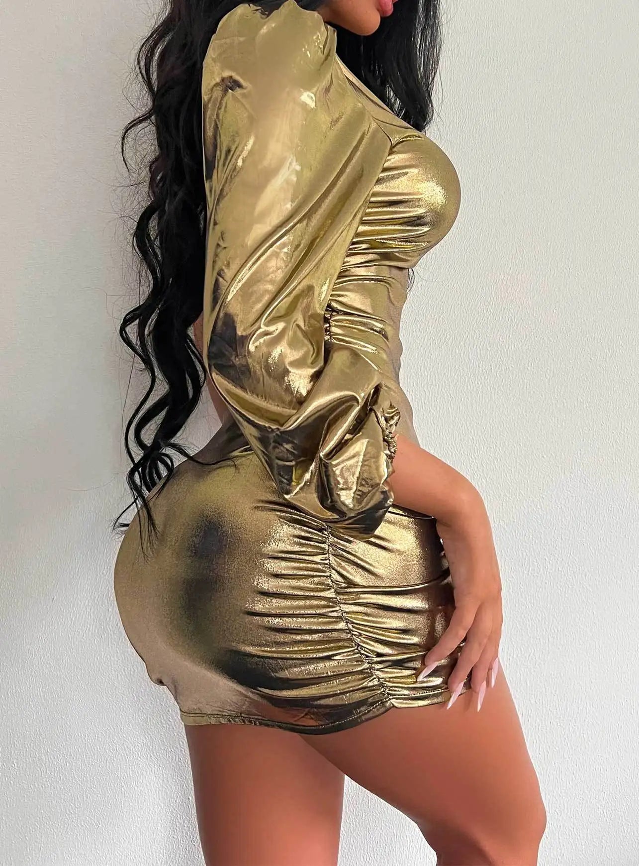 robe de soirée dorée courte