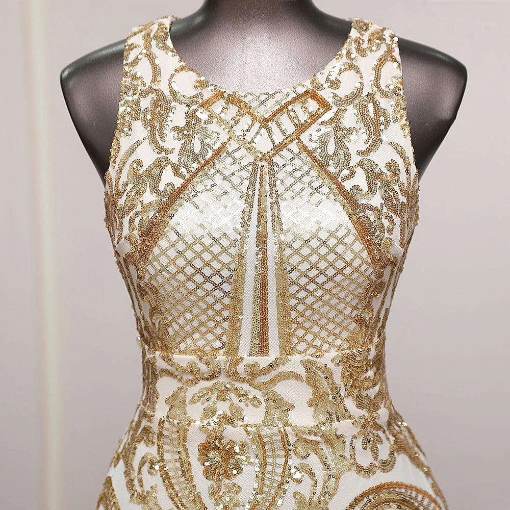robe dorée blanche