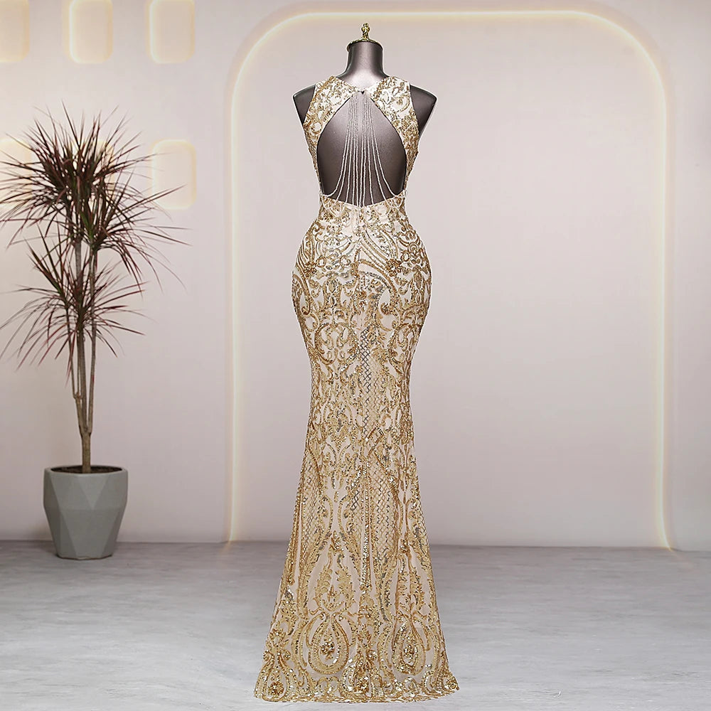 robe dorée blanche