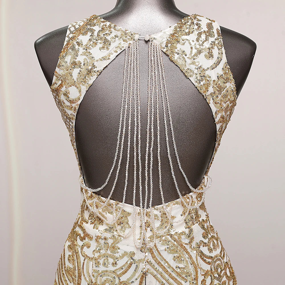 robe dorée blanche