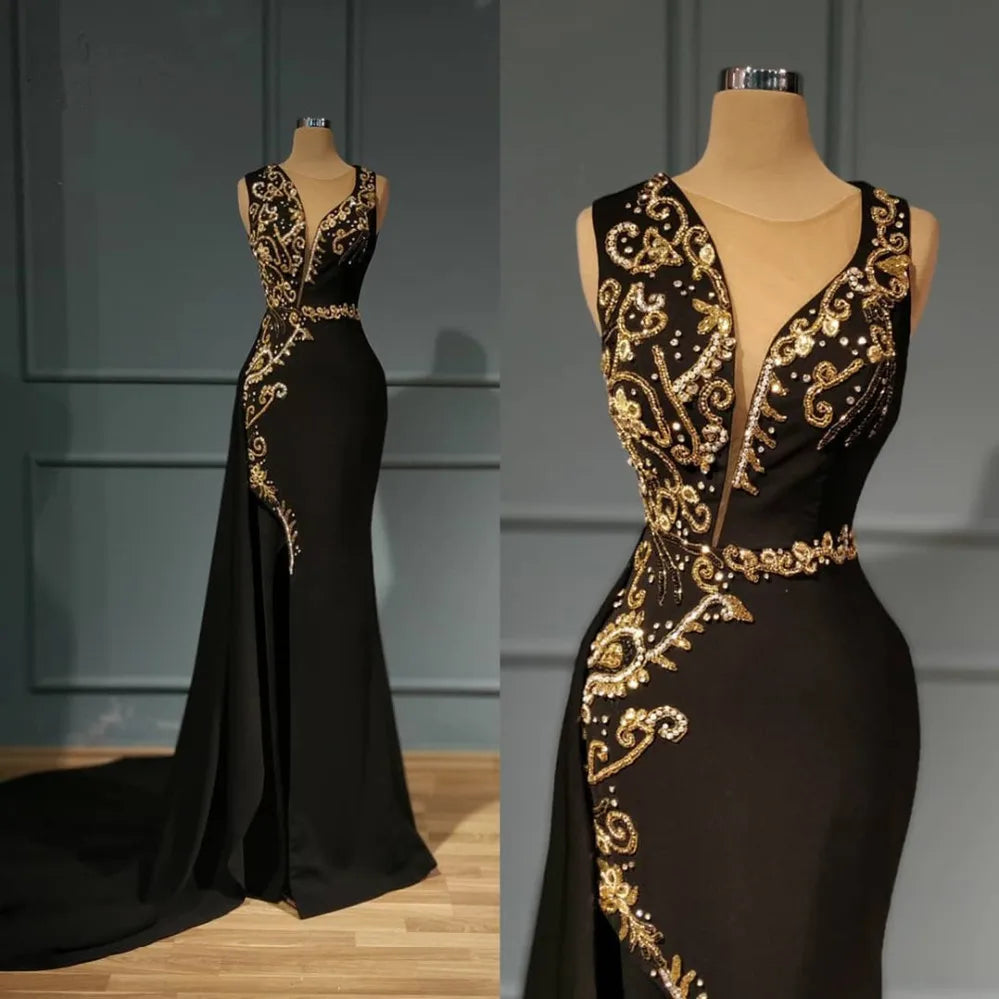 robe noire et dorée