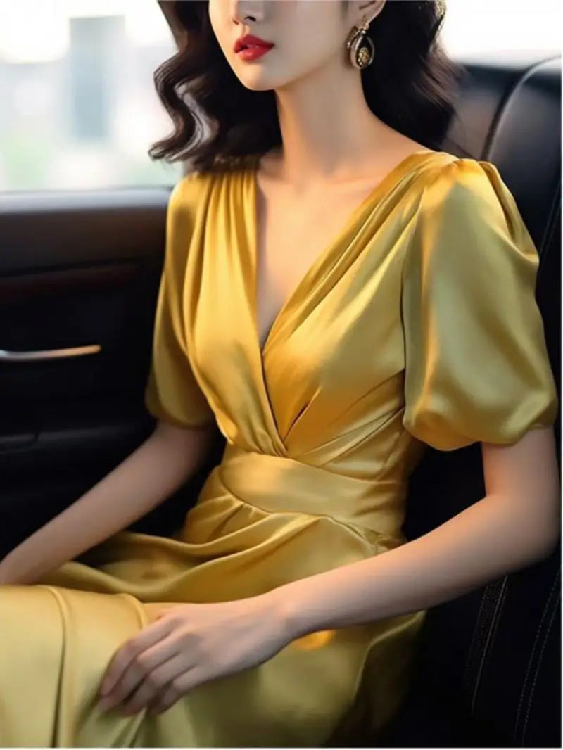 robe soirée dorée chic
