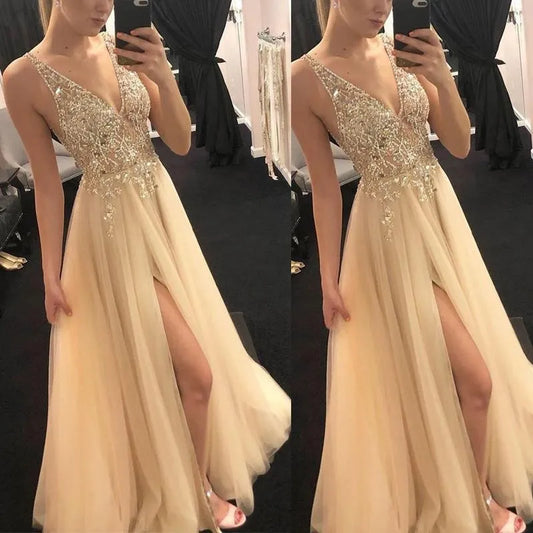 robe beige doré