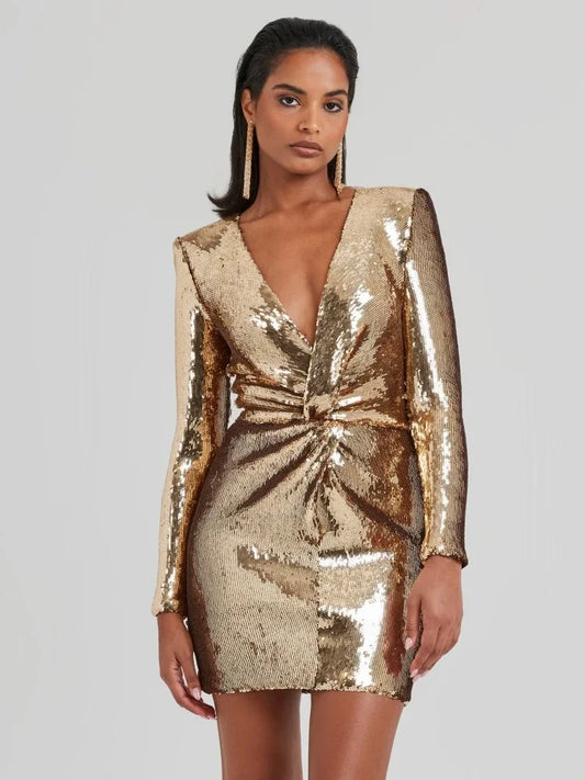 robe courte dorée
