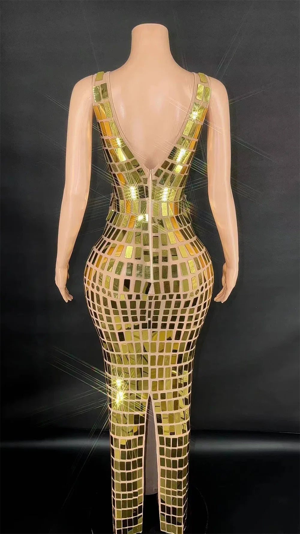 robe de soirée longue dorée