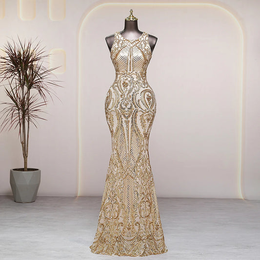 robe dorée blanche