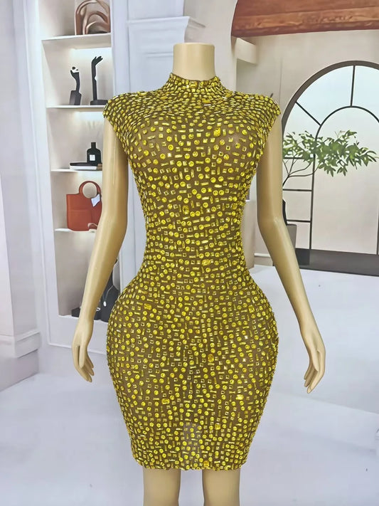 robe dorée fete