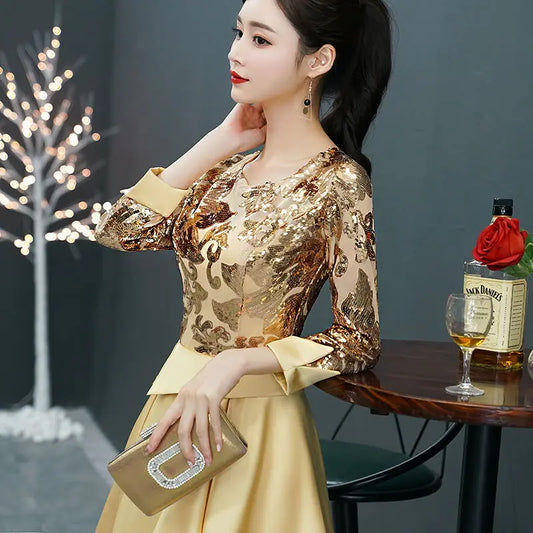 robe dorée mariage demoiselle d'honneur