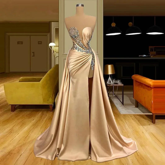 robe dorée satin