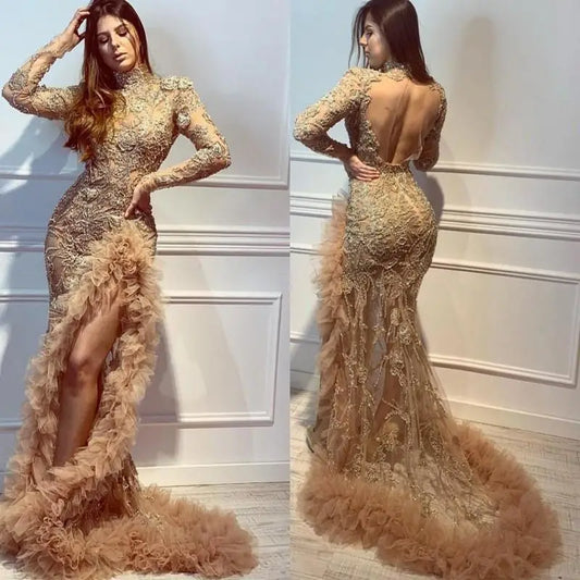 robe dorée sequins