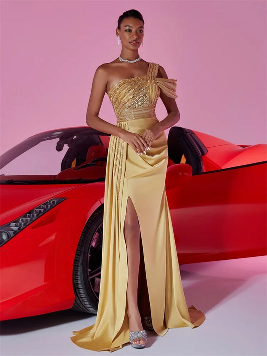 robe doré longue