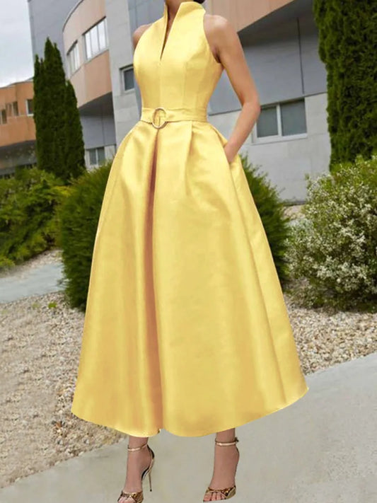 robe longue dorée